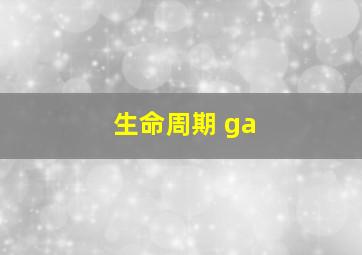 生命周期 ga